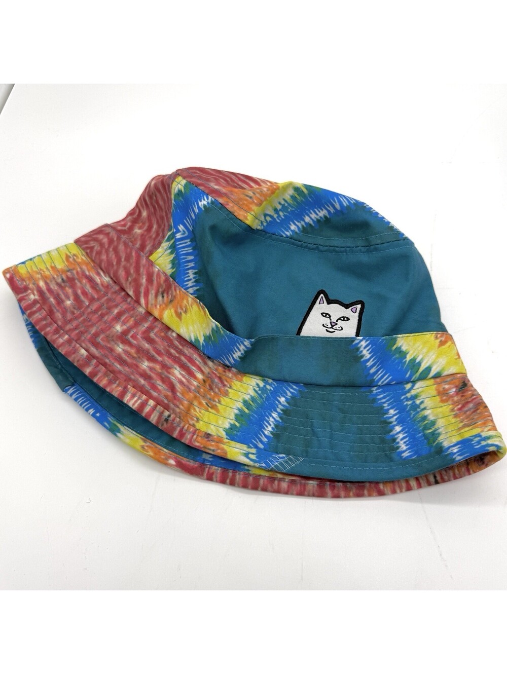 RIPNDIP Lord Nermal Bucket Hat Tie Dye Multicolor Cat Pocket Rainbow Streetwear